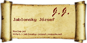 Jablonsky József névjegykártya