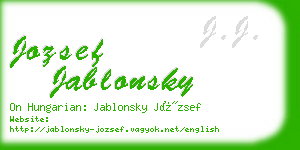 jozsef jablonsky business card